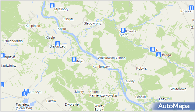 mapa Wojtkowice-Glinna, Wojtkowice-Glinna na mapie Targeo