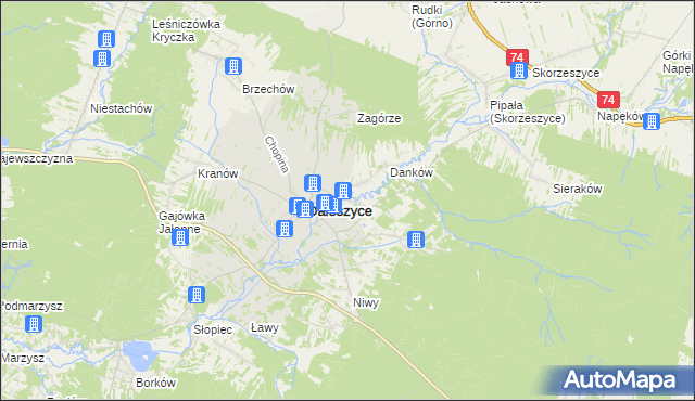 mapa Wójtostwo gmina Daleszyce, Wójtostwo gmina Daleszyce na mapie Targeo