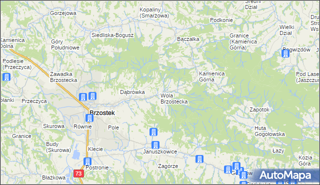 mapa Wola Brzostecka, Wola Brzostecka na mapie Targeo