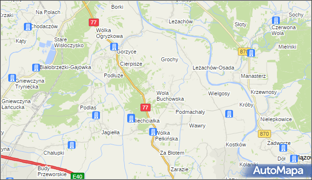 mapa Wola Buchowska, Wola Buchowska na mapie Targeo