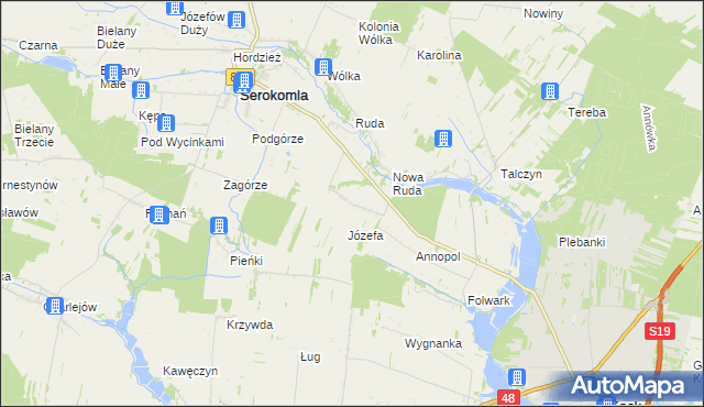 mapa Wola Bukowska, Wola Bukowska na mapie Targeo