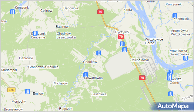 mapa Wola Chodkowska, Wola Chodkowska na mapie Targeo