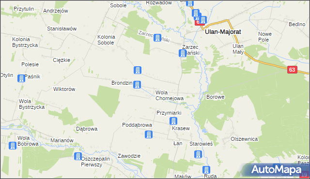 mapa Wola Chomejowa, Wola Chomejowa na mapie Targeo