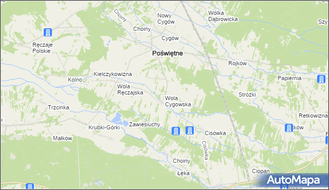 mapa Wola Cygowska, Wola Cygowska na mapie Targeo