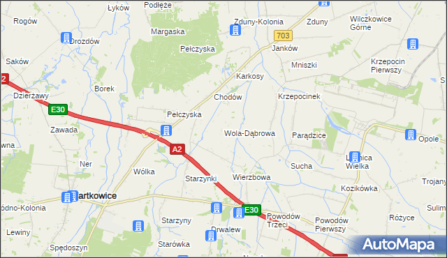 mapa Wola-Dąbrowa, Wola-Dąbrowa na mapie Targeo