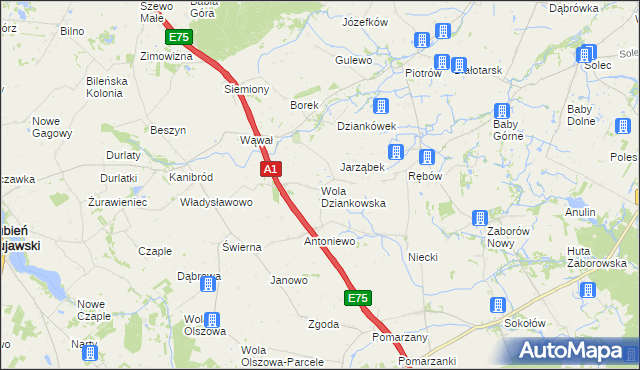 mapa Wola Dziankowska, Wola Dziankowska na mapie Targeo