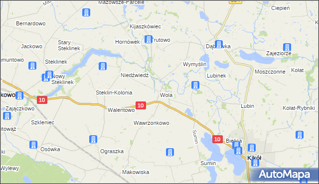 mapa Wola gmina Kikół, Wola gmina Kikół na mapie Targeo