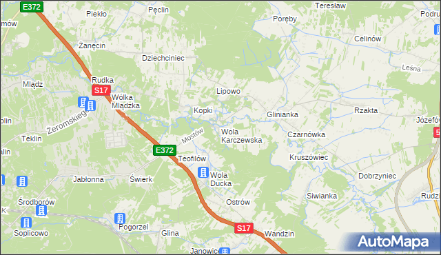 mapa Wola Karczewska, Wola Karczewska na mapie Targeo