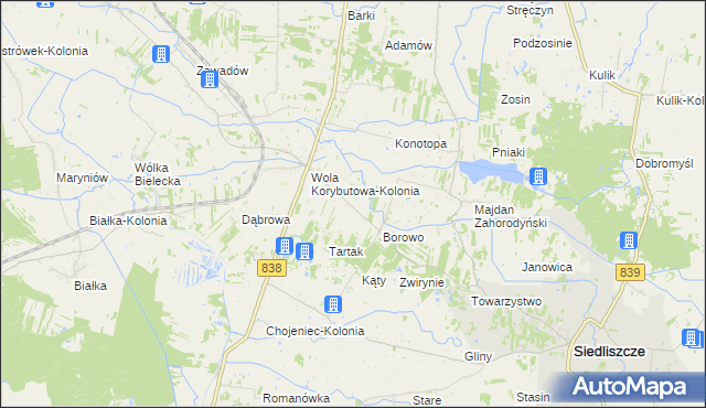 mapa Wola Korybutowa Pierwsza, Wola Korybutowa Pierwsza na mapie Targeo