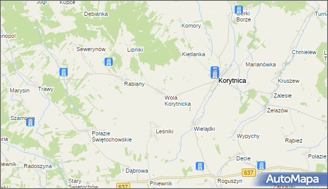 mapa Wola Korytnicka, Wola Korytnicka na mapie Targeo