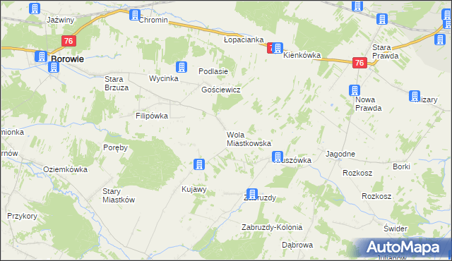 mapa Wola Miastkowska, Wola Miastkowska na mapie Targeo