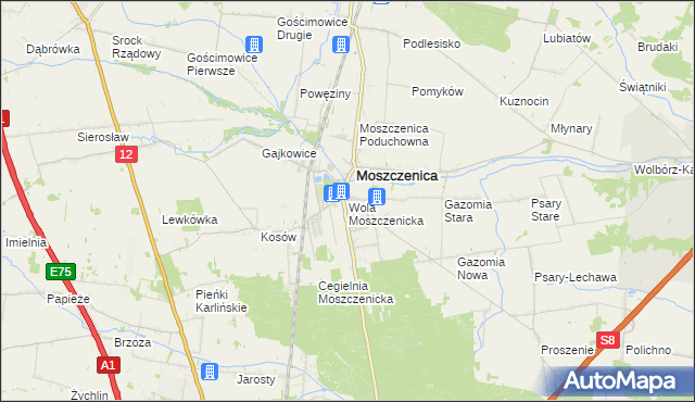 mapa Wola Moszczenicka, Wola Moszczenicka na mapie Targeo