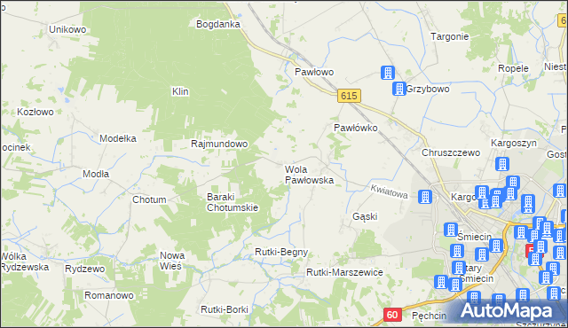 mapa Wola Pawłowska gmina Ciechanów, Wola Pawłowska gmina Ciechanów na mapie Targeo