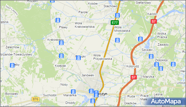 mapa Wola Przypkowska, Wola Przypkowska na mapie Targeo