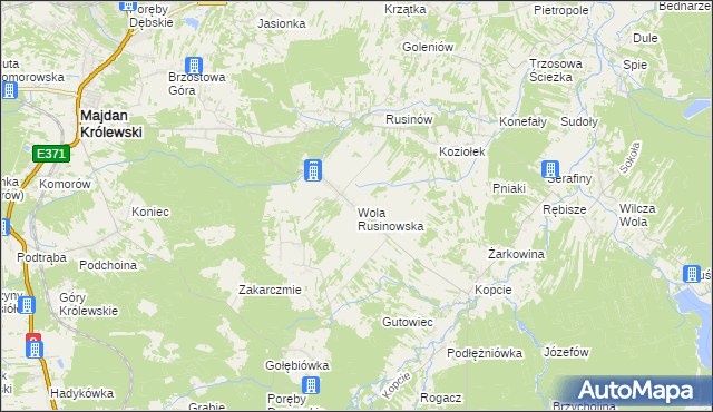 mapa Wola Rusinowska, Wola Rusinowska na mapie Targeo