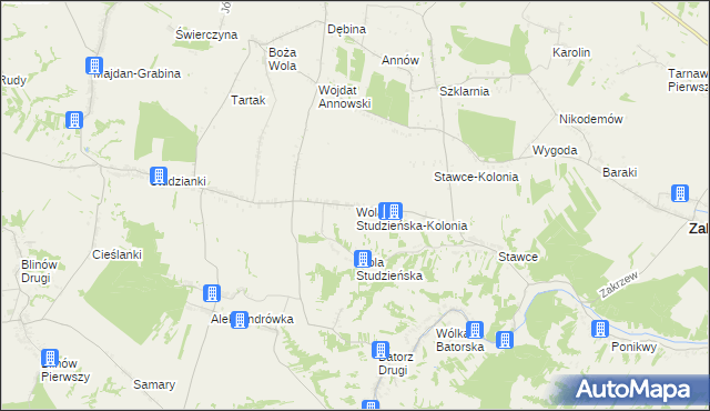 mapa Wola Studzieńska-Kolonia, Wola Studzieńska-Kolonia na mapie Targeo