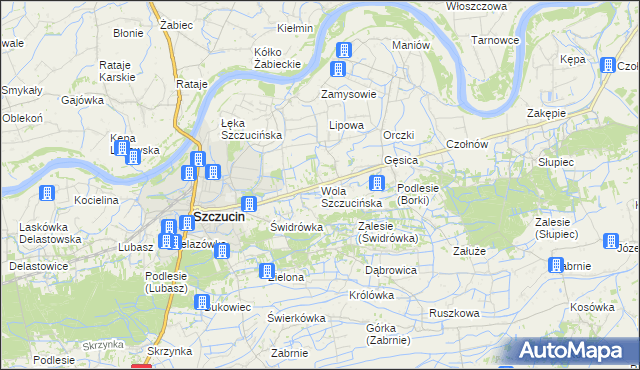 mapa Wola Szczucińska, Wola Szczucińska na mapie Targeo