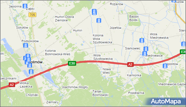 mapa Wola Szydłowiecka, Wola Szydłowiecka na mapie Targeo