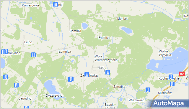 mapa Wola Wereszczyńska, Wola Wereszczyńska na mapie Targeo