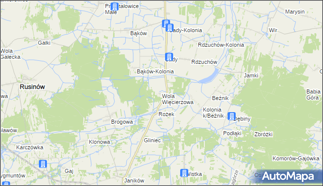 mapa Wola Więcierzowa, Wola Więcierzowa na mapie Targeo