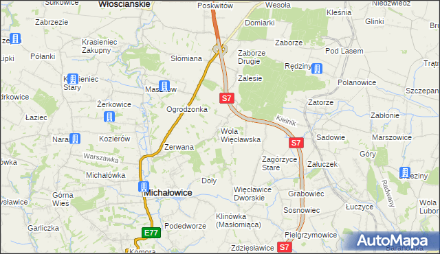 mapa Wola Więcławska, Wola Więcławska na mapie Targeo