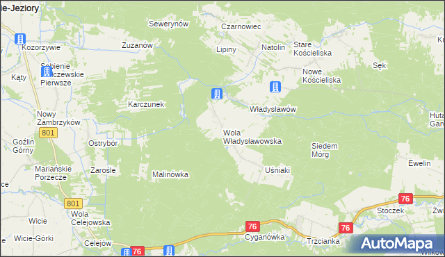 mapa Wola Władysławowska, Wola Władysławowska na mapie Targeo