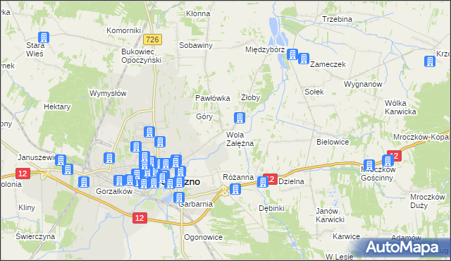 mapa Wola Załężna, Wola Załężna na mapie Targeo