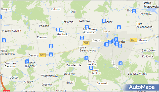 mapa Wola Żelechowska, Wola Żelechowska na mapie Targeo