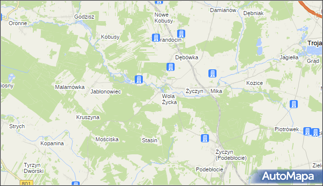 mapa Wola Życka, Wola Życka na mapie Targeo