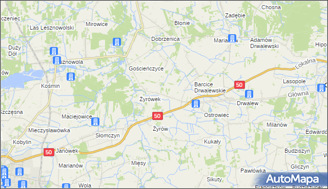 mapa Wola Żyrowska, Wola Żyrowska na mapie Targeo