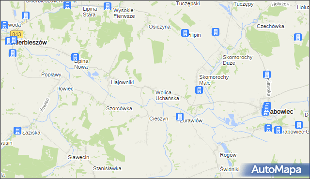 mapa Wolica Uchańska, Wolica Uchańska na mapie Targeo