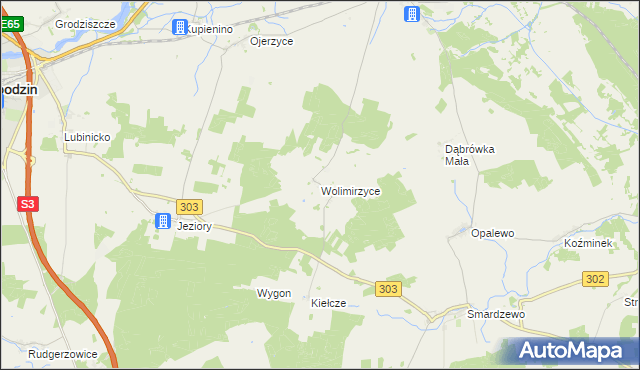 mapa Wolimirzyce, Wolimirzyce na mapie Targeo