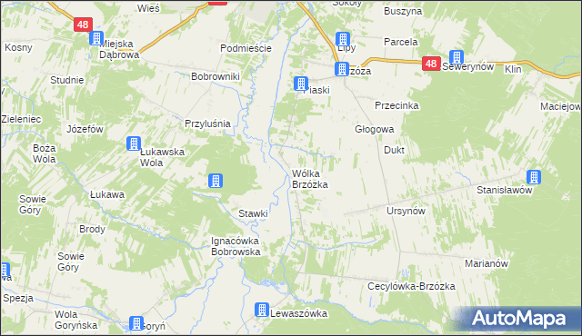 mapa Wólka Brzózka, Wólka Brzózka na mapie Targeo