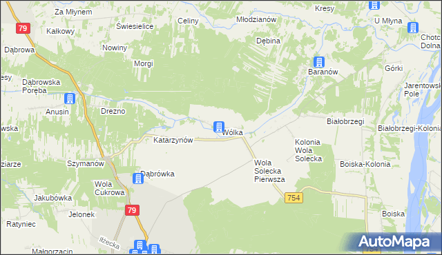 mapa Wólka gmina Lipsko, Wólka gmina Lipsko na mapie Targeo