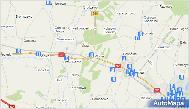 mapa Wólka gmina Strzałkowo, Wólka gmina Strzałkowo na mapie Targeo