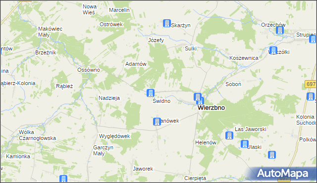 mapa Wólka gmina Wierzbno, Wólka gmina Wierzbno na mapie Targeo