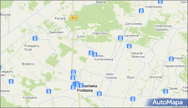 mapa Wólka Komarowska, Wólka Komarowska na mapie Targeo