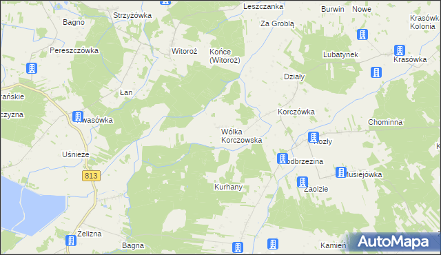 mapa Wólka Korczowska, Wólka Korczowska na mapie Targeo