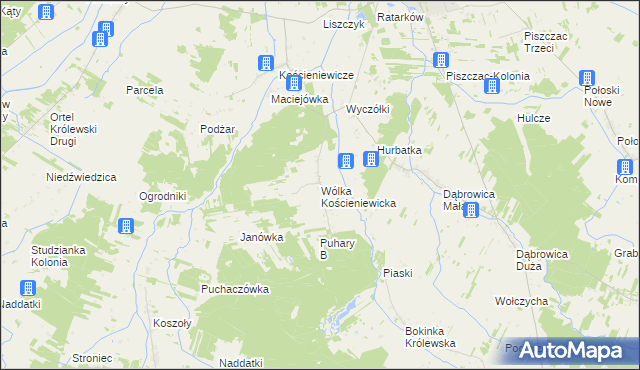 mapa Wólka Kościeniewicka, Wólka Kościeniewicka na mapie Targeo