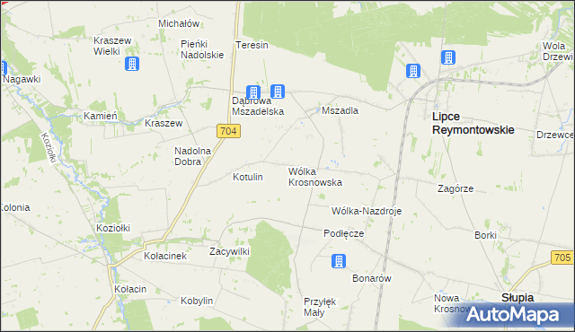 mapa Wólka Krosnowska, Wólka Krosnowska na mapie Targeo