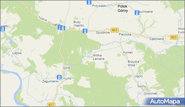 mapa Wólka Łamana, Wólka Łamana na mapie Targeo