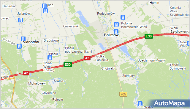 mapa Wólka Łasiecka, Wólka Łasiecka na mapie Targeo