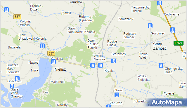 mapa Wólka Nieliska, Wólka Nieliska na mapie Targeo