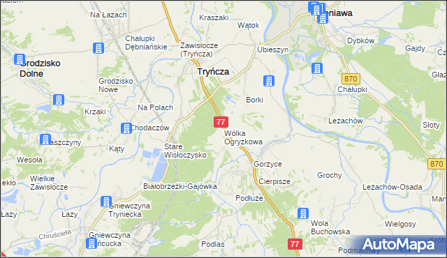 mapa Wólka Ogryzkowa, Wólka Ogryzkowa na mapie Targeo