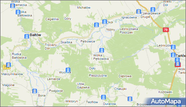 mapa Wólka Pętkowska, Wólka Pętkowska na mapie Targeo