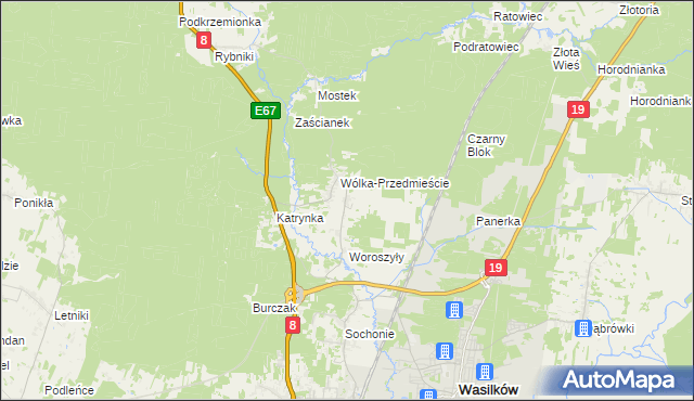 mapa Wólka Poduchowna, Wólka Poduchowna na mapie Targeo