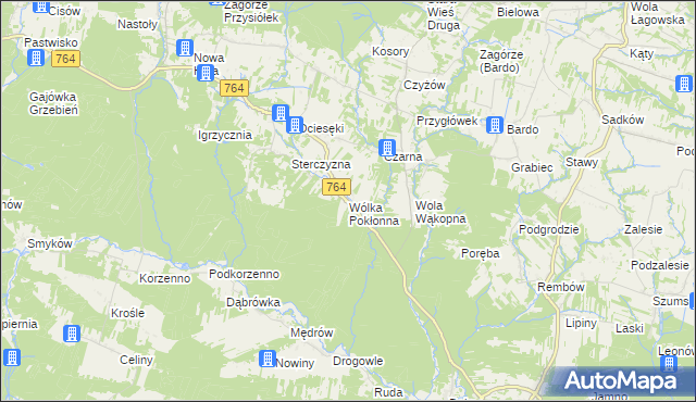 mapa Wólka Pokłonna, Wólka Pokłonna na mapie Targeo