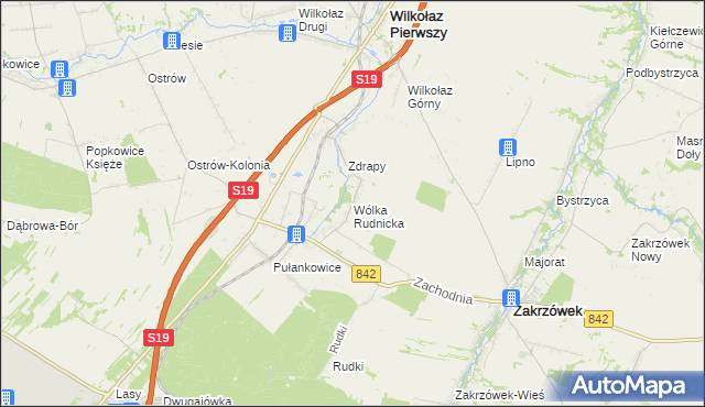 mapa Wólka Rudnicka, Wólka Rudnicka na mapie Targeo