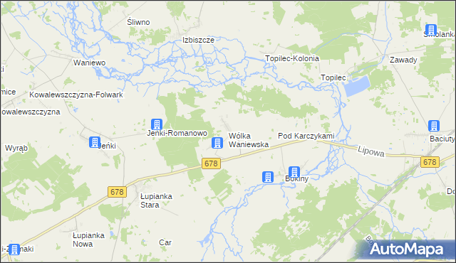 mapa Wólka Waniewska, Wólka Waniewska na mapie Targeo