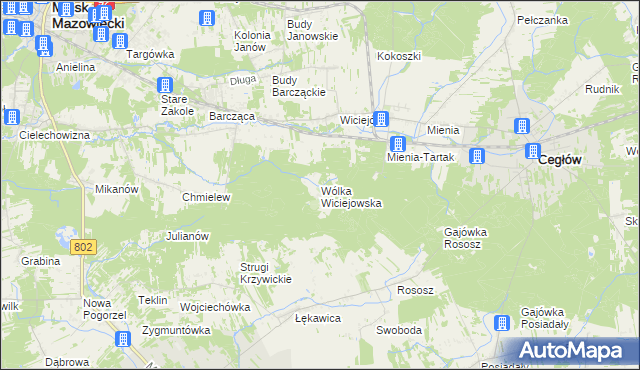 mapa Wólka Wiciejowska, Wólka Wiciejowska na mapie Targeo